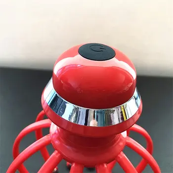 Actualizado Cabeza Masajeador Eléctrico Manual de Doble uso de la batería Recargable de Nueva Bola de Acero de 12 Garra Masajeador de Cabeza Roja