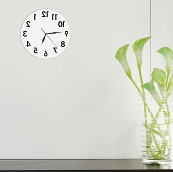 (AD)1Piece Inversa de la Pared de Arte Decorativo Reloj de Pared de Atrás del Reloj en Tiempo Contemporáneo Reloj de Pared de Diseño Moderno Reloj de Regalo de Cumpleaños