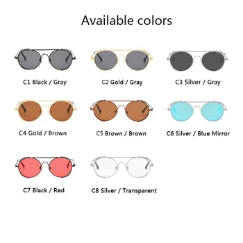 AIMISUV 2020Luxury Steampunk Gafas de sol de los Hombres de Calidad hechos a Mano de Lado el Escudo nuevo Diseño de la Marca de Gafas de sol de moda Oculos De Sol UV400