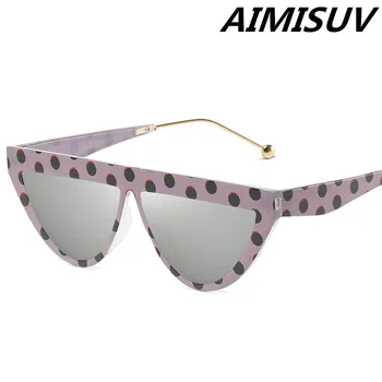 AIMISUV Diseño de la Marca de Gato Gafas de sol de Moda manchada de gafas para las niñas Retro Gafas UV400 lunette de soleil femme