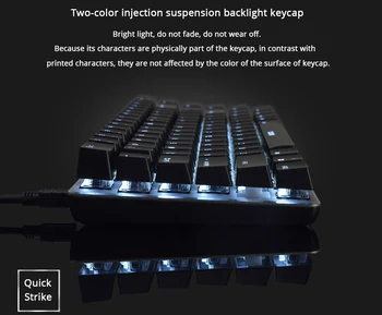 Ajazz ak33 mecánica de juego de teclado con cable ruso / inglés diseño de color RGB luz de fondo 82 clave y libre de conflicto de la computadora portátil me