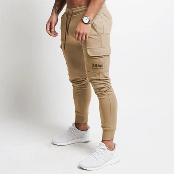 Algodón Ropa Casual Hombres Pantalones de Corredores Ocasionales de los Hombres de los Deportes de Pantalones de la Marca del Músculo de la Aptitud de los Hombres de Culturismo para Hombres Ropa