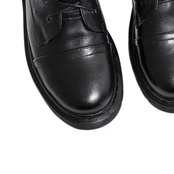 ALLBITEFO nueva marca de moda genuino leatherthick tacón botines para mujer otoño de parte de las mujeres botas de mujer zapatos de tacón
