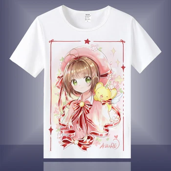 Alta Q Unisex Japón Anime Cosplay de Card Captor SAKURA Algodón Casual T-Shirt Camiseta de la Camiseta de la parte Superior