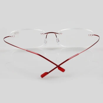 Alto grado de las gafas de lectura super resistente súper ligero de metal de titanio sin marco gafas de lectura de resina lente gafas de dioptrías 1.0-4.0