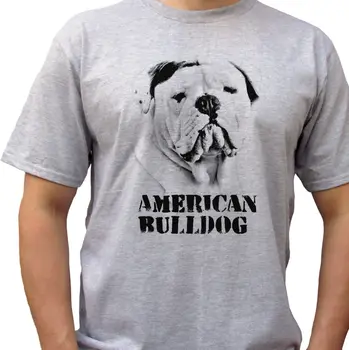 American Bulldog - gris camiseta top tee diseño del perro - hombre tamaños Casual y Fresco orgullo la camiseta de los hombres Unisex de la Moda Nueva camiseta Suelta