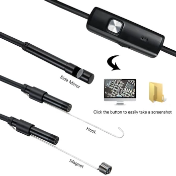 Android Endoscopio Cámara de 7 mm IP67 Impermeable Soporte OTG y UVC Smartphone HD de la Serpiente Mini Usb Endoscopio Coche / Inspección del PCB