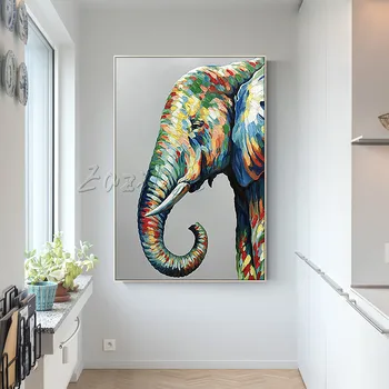 Animal elefante plattle cuchillo pintura al Óleo Sobre Lienzo de Pintura Para la Pared de la Sala de Arte moderno abstracto Pintado a Mano