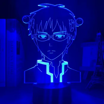 Anime Luz de La Desastrosa Vida de Saiki K Led Luz de Noche para el Dormitorio Decoración Colorida lámpara de noche de Anime de Regalo 3d Lámpara Saiki K