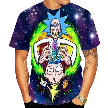 Anime Rick e Morty Camiseta 3D impresso homens e mulheres T-shirt de manga curta moda verão casual camiseta tamanho xxs-6xl