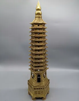 Antigüedades artículo de bronce artesanías imitaciones de decoración de oficina Wenchang de la torre de la pagoda de gran tamaño