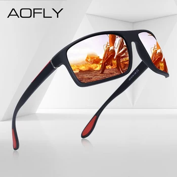 AOFLY de la Moda de Gafas de sol Polarizadas de los Hombres de Lujo de la Marca del Diseñador Unisex de Conducción Gafas de Sol Masculinas Gafas de los Deportes al aire libre con el Caso