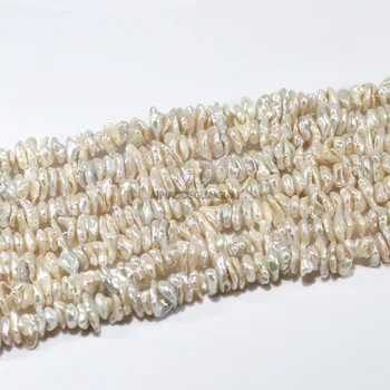 APDGG Natural 9-11mm keshi centro perforado blanco perla hebras sueltas perlas de las mujeres de la señora de la joyería de BRICOLAJE