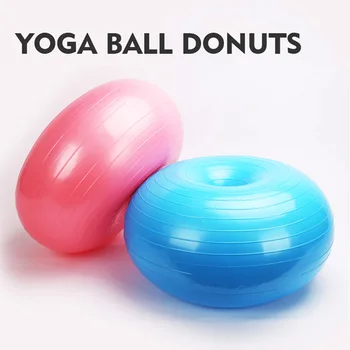 Apple Bola de la Yoga de Dounts 50 x 30 cm Con Bomba Pilato Fitness Bolas de Equilibrio Conjunto de Masaje Pelota de Ejercicios en Casa de la Bola de Ejercicio de Yoga