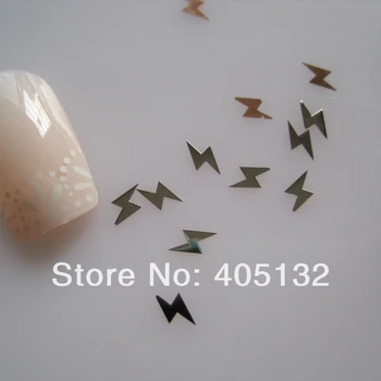 Aprox. 1000pcs/bolsa de Metales de Plata rayo Diseño No-adhesivo Metal Rodajas de Decoración de Uñas de Arte de MS-248-1