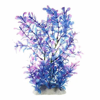 Artificial de Agua de Plástico de la Planta de color azul-Púrpura Deco de Acuario