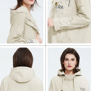 Astrid 2020 de la nueva llegada de la Primavera moda Joven de larga trench coat de alta calidad mujeres Outwear Casual con Capucha capa Fina 9413