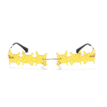 ASÍ&EI Moda Único Rectángulo de Cuerda de Cáñamo Forma de Gafas de sol de las Mujeres de la Vendimia de Montura Claras del Océano de la Lente de las Gafas de los Hombres Tonos UV400