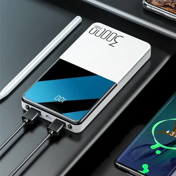 Banco de la alimentación por 30000mAh Para iPhone 11 pro X Xiaomi Powerbank la Pobreza del Banco Cargador Dual USB Puertos Externos de la Batería Poverbank Portátil