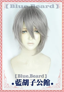 Barba azul juego Arknights Fantasma de cosplay peluca de hombre Fantasma, juego de rol gris de pelo corto trajes