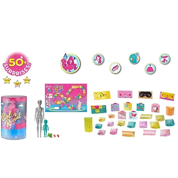 Barbie Color Revelan Conjunto con 50+ Sorpresas que incluye 2 Muñecas 3 Mascotas y 36 Fiesta Temática de los Accesorios de la Caja de la Persiana de la Muñeca de Juguete