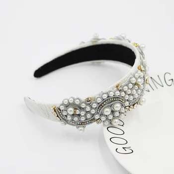 Barroco de la moda de la moda de diamantes de imitación de la diadema de la moda con cuentas de diadema diadema de perlas accesorios de la boda casco 761