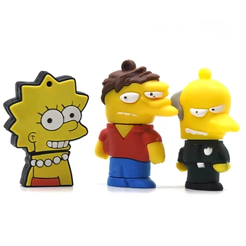 Bart Simpson Ratón Lobo Memory Stick Anime de dibujos animados de los Simpsons Flash Usb Drvie 32GB 16GB 8GB 4GB de Memoria Pen Drive de 64 gb U Palo