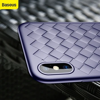 Baseus Weaveing Caso para el iPhone X Ultra Delgada del Caso caja del Teléfono de la Cuadrícula Fina Suave BV de lujo Mate Suave de la cubierta para el iPhone X Casos