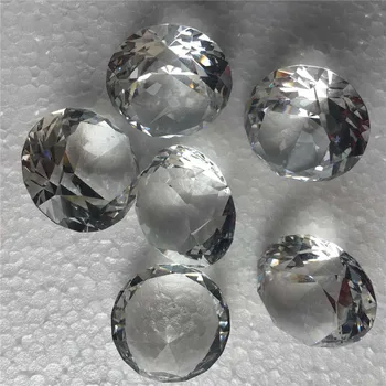 Bastante Sola Cara De Forma De Diamante De Color Transparente De Cristal De Diamante De Pisapapeles De Vidrio Artesanal
