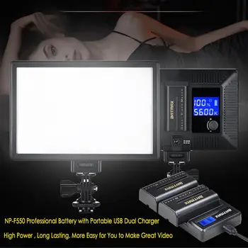 Batmax NP-F550 NP F550 F570 Batería+LCD USB Cargador Doble para Yongnuo Viltrox Luz de Vídeo LED YN300 II YN300 III YN600 Aire T119S