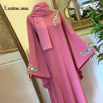 Bbonlinedress Caftán Marroquí Vestido de Noche 2020 Musulmán Dubai Abaya Vestido de árabe Formal Vestido Más el Tamaño de la velada túnica marocain