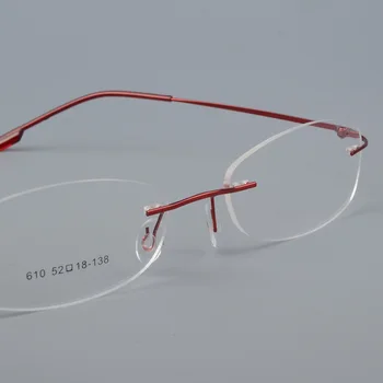 BCLEAR Gafas sin Montura Marco de las Mujeres de Aleación de Titanio Ultraligero Anteojos Recetados Sin marco de las Gafas de Miopía Marco Óptica
