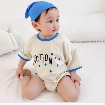 Bebé Niño Niña Algodón Monos De Bebé Cuerpo Peleles Recién Nacido Conjunto Coreano De La Moda Infantil Ropa Mono Gemelos Bebé Enterizo Oso Sombrero