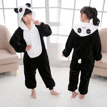 Bebé Niños Niñas Conjunto kigurumi Pijamas de Invierno para Niños de Franela Animales Unicornio Panda Enterizo de ropa de dormir Unicornio Pijamas para Niños