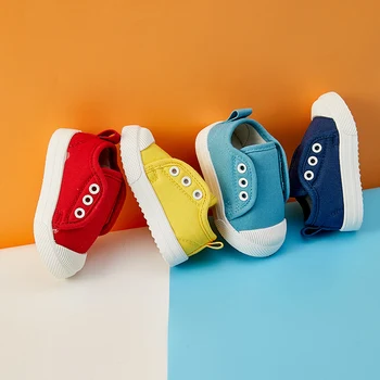 Bebé Zapatos de las Zapatillas de deporte para Niños Amarillo Rosa Azul Bebé Niña con Zapatos de Gancho y Bucle Antideslizante Suela de