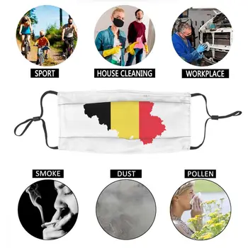Belga Bélgica Bandera Mapa Transpirable En La Boca De La Máscara De Cara Adulto Anti Polvo Haze Máscara Cubierta De Protección Del Respirador Mufla