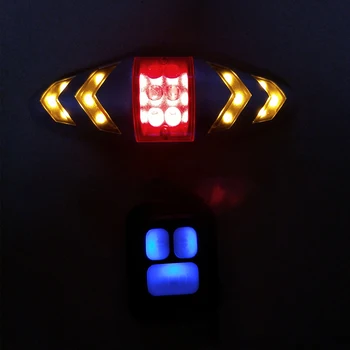 Bicicleta Recargable de la luz de fondo Parpadea USB de la Cola de la Luz de Señal de Giro Luz de la prenda Impermeable LED de la Linterna Cable USB Con Control Remoto