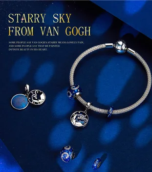 BISAER 925 Sterling Silver Star Espaciador de Metal Perlas de Esmalte Azul Perlas de ajuste Encanto de las Mujeres brazaletes de las Pulseras de la Joyería de BRICOLAJE ECC1388