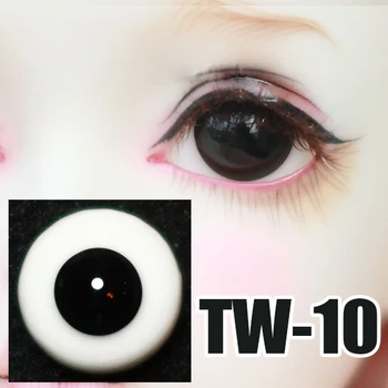 BJD ojos de la muñeca de ojos sin pupila de color negro en los ojos de 16mm 18mm ojos TW-10 para 1/6 1/4 1/3 BJD SD Tío muñeca accesorios