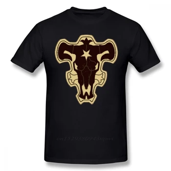 Black Clover Camiseta Toro Negro Escuadrón de Trébol Negro T-Shirt Classic Plus tamaño de la Camiseta de manga Corta de Algodón Impreso Divertido de la Camiseta de la