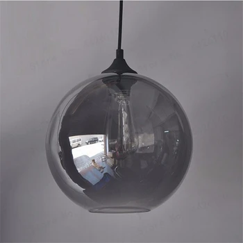 BLUBBLE Loft Lámpara Colgante Bola de Cristal Colgante de las Luces de la Lámpara de Tonos Translúcidos de color Gris Negruzco de Vidrio, Pantallas de lámparas