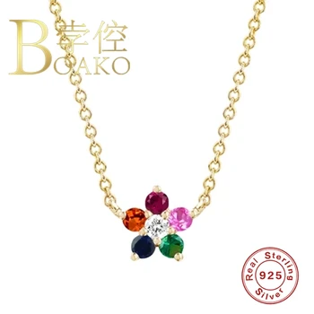 BOAKO 925 Collar de la Plata Esterlina de la Joyería Para las Mujeres 2020 Corazón de la Cadena de Cadena Plata de la Moda de Lujo Gargantilla de Oro