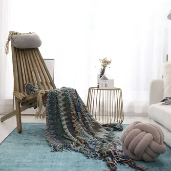Bohemio De Punto Manta Decorativa BlanketFolk Estilo Sofá Lanzar La Nueva Decoración De La Casa