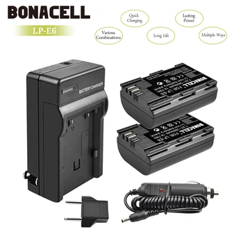 Bonacell 2600mAh LP-E6 de la Cámara Digital de la Batería+Cargador Para Canon EOS 5D Mark II 2 III 3 6D 7D, 60D, 60Da 70D 80D DSLR EOS 5DS L10