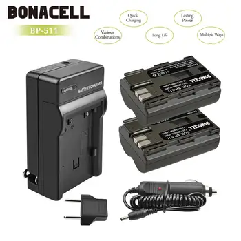 Bonacell 7.2 V 2200mAh BP-511, BP-511A 511A BP Batería+Cargador de Batería Para Canon EOS 40D 300D 5D 20D 30D 50D 10D G6 L10