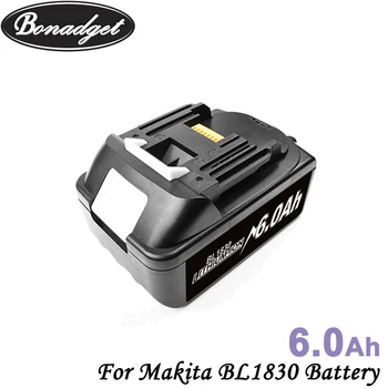 Bonadget Recargable 18V 6000Ah Li-ion Batería Para Makita BL1830 BL1815 BL1860 BL1840 194205-3 Reemplazo de la Batería de las Herramientas eléctricas