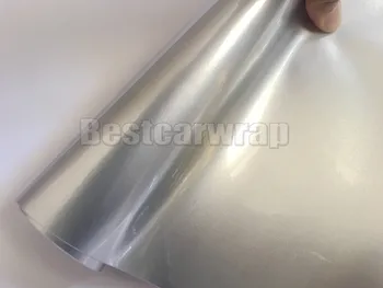 Brillo Metálico de plata envoltura de vinilo Película Con Liberación de Aire Completo de automóvil que cubre la lámina de envoltura PROTWRAPS TAMAÑO: 1.52*20 M/Rollo