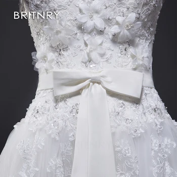 BRITNRY Nuevo Estilo de Vestido de Novia 2020 Elegante Vestido de Bola de Cuello en V Apliques con Cuentas de Novia de la Princesa Vestidos de C Vestido De Noiva