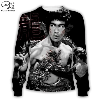 Bruce Lee impresión 3D de Kung Fu de la estrella de cine sudaderas con capucha de los Hombres de las Mujeres sudadera casual Harajuku de manga larga fresco pullover tops camisa de KOFU-008