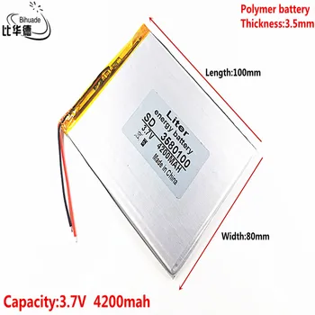 Buen Qulity 3.7 V 4200mah 3580100 de polímero de iones de litio de la batería Li-ion batería para tablet pc de 7 pulgadas 8 pulgadas 9 pulgadas reproductor MP3 MP4